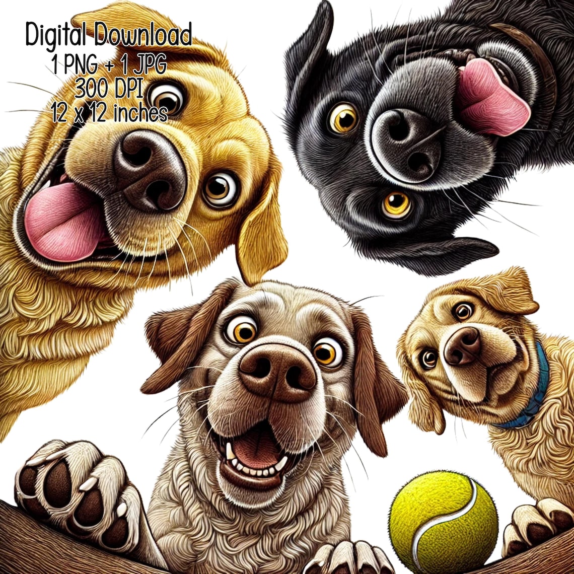 Silly Lab Dog Funny Peeking Labrador Dog PNG – Cute Cartoon Dogs Clipart, Puppy Wall ...