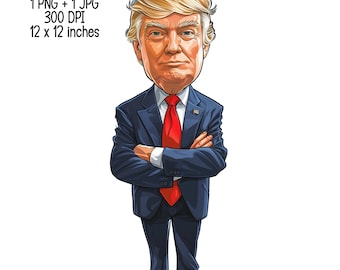 Comical Trump crossed hands Transparent Digital Download humorous Trump  Clipart Illustration Commercial Use Trump support PNG JPG