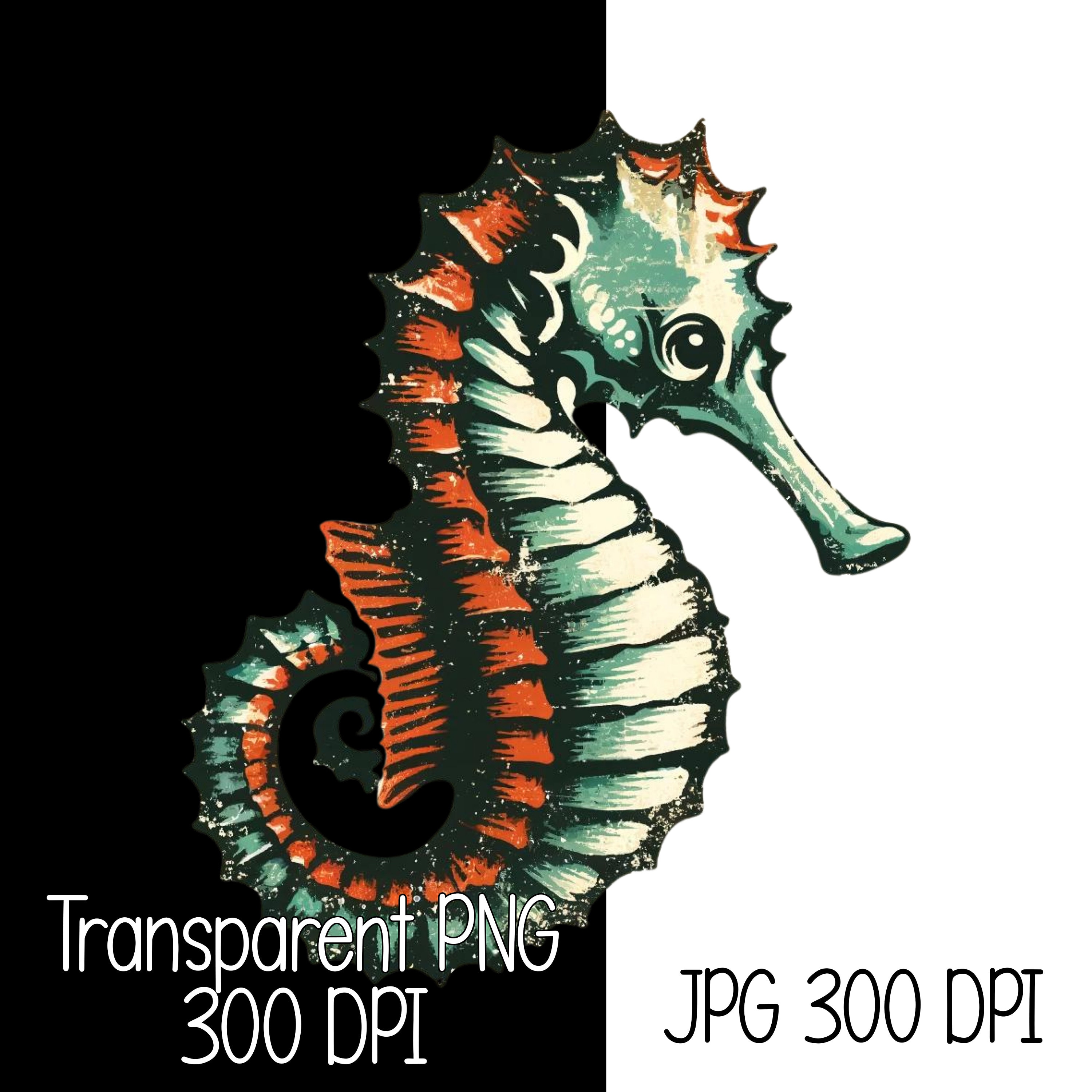 ヴィンテージ タツノオトシゴ イラスト | デジタル ダウンロード