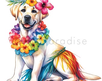 12 PNG ハワイ ビーチ ラブラドール犬 透明 クリップアート デジタル