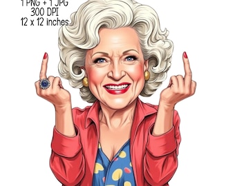 Comical Betty naughty vibe Digital Download | Clipart PNG JPG