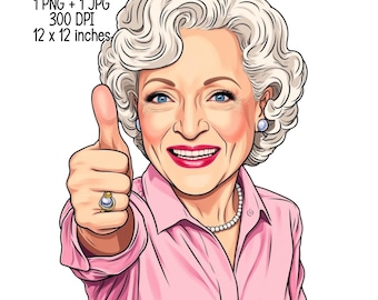 Thumb up Betty Comedy Queen vibe Digital Download | Clipart PNG JPG