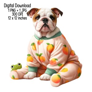 Bulldog Pyjama Etsy UK