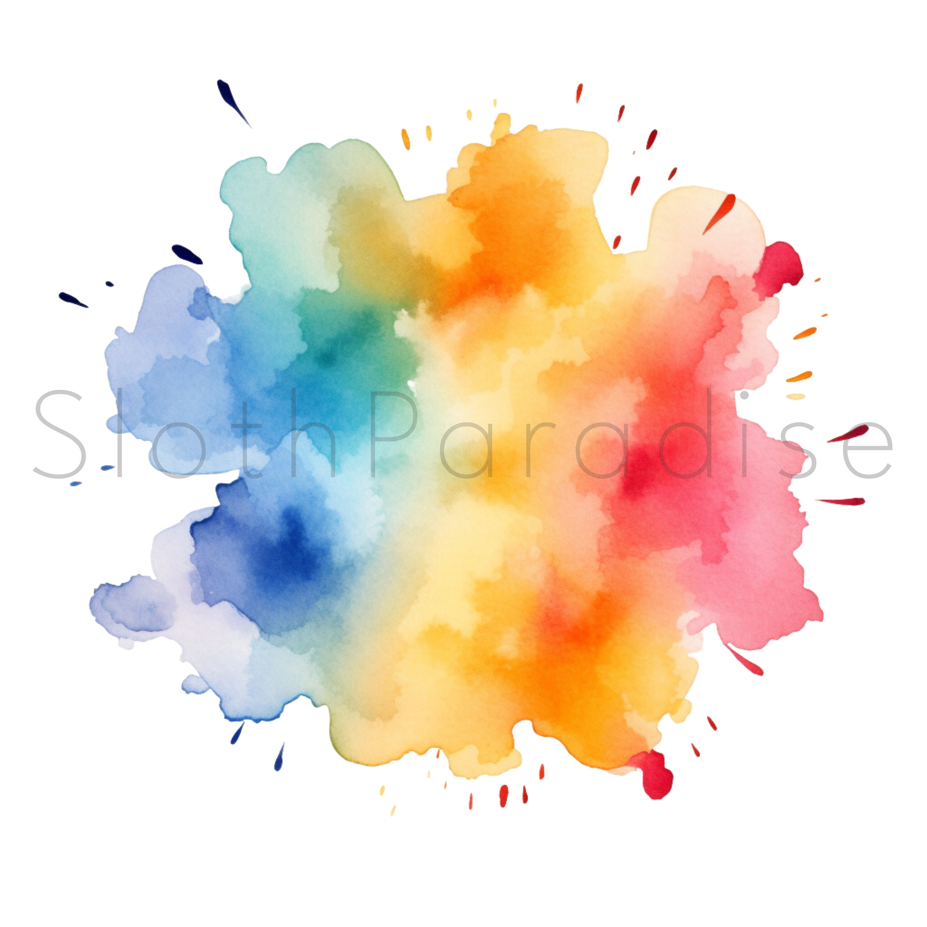 30 JPG Color Splashes Watercolor Digital Download Commercial Use Card ...