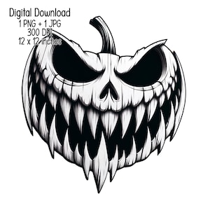 Scary Pumpkin Clipart Illustration ghost pumpkin Commercial Use Sublimation designs illustration transparent PNG, JPG Halloween digital