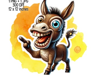 Burro engraçado humorístico - design de sublimação de download digital, PNG, JPG