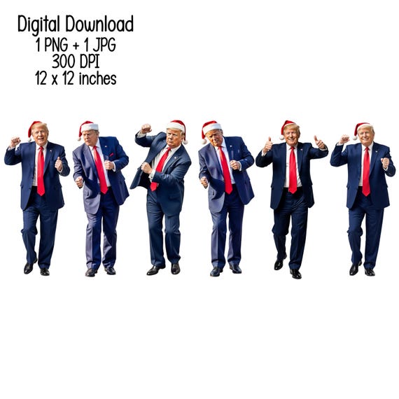 Dancing Trump Garland Humorous Illustration Transparent Digital