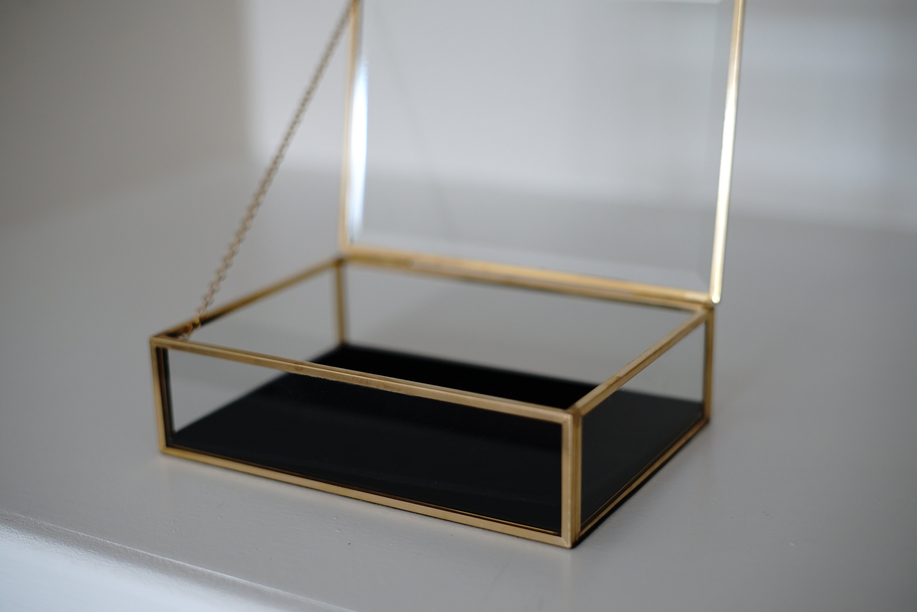 Personalised Engraved Gold Glass Display Box Bespoke Etsy
