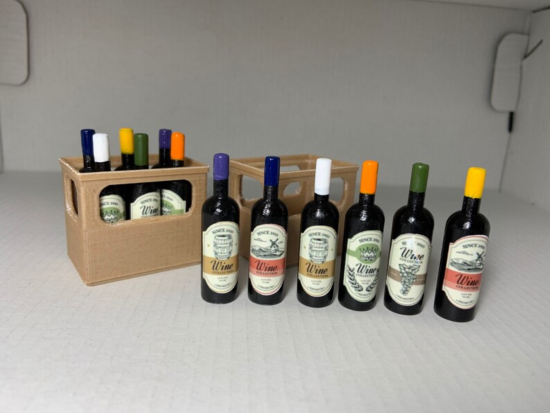 6 wine bottle tracker tokens in crate for Viticulture board Etsy
