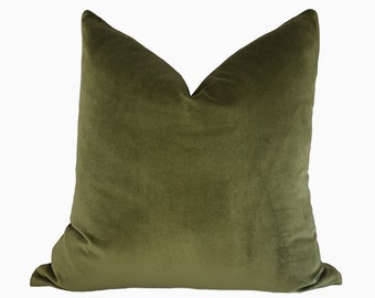 Green throw pillow | Etsy Olive Chenille Throw Pillow Cover