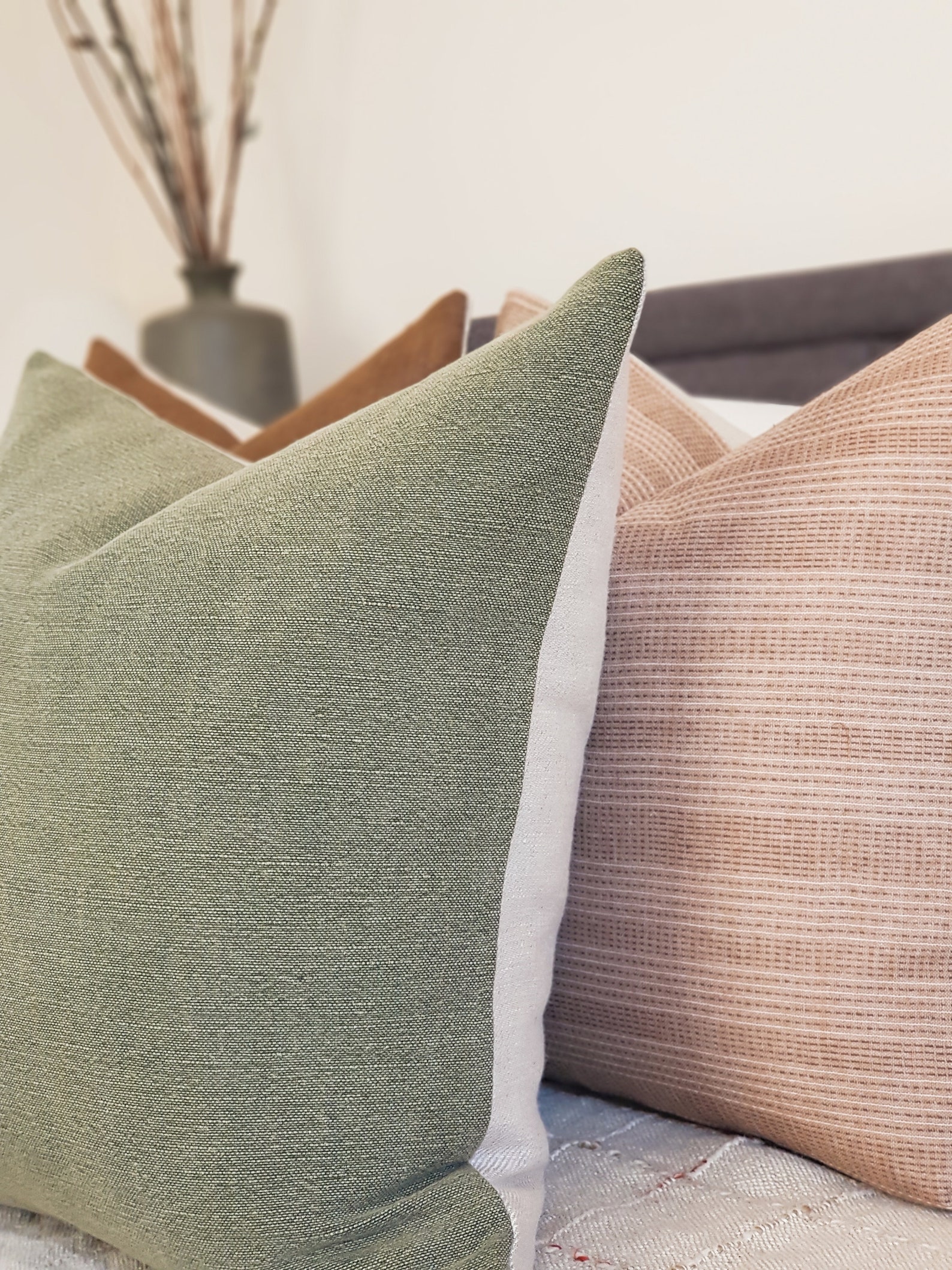 SAGE Rustic Sage Green Jute and Linen Cushion Cover Sage Etsy