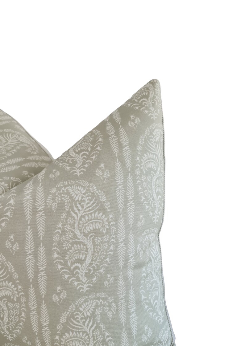 VICTORIA Sage Green Botanical Linen Cushion Cover Green Etsy UK