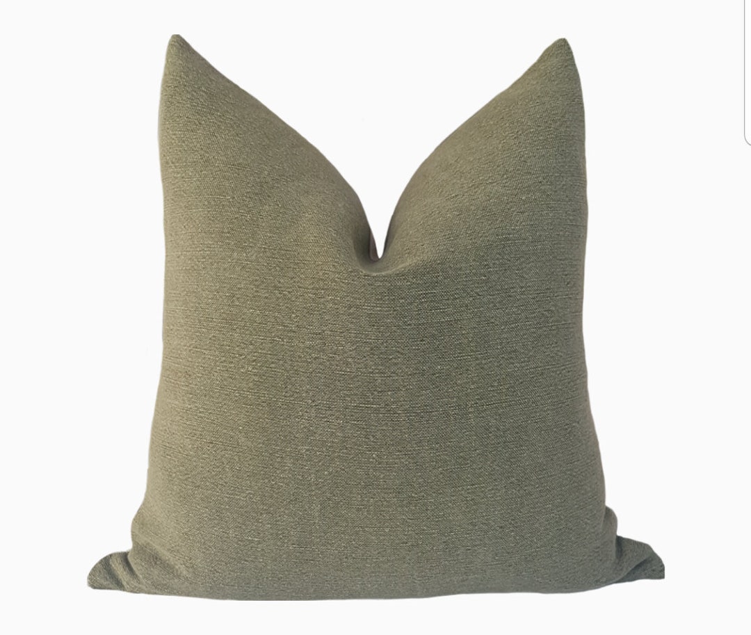 SAGE Rustic Sage Green Jute and Linen Cushion Cover, Sage Green Linen