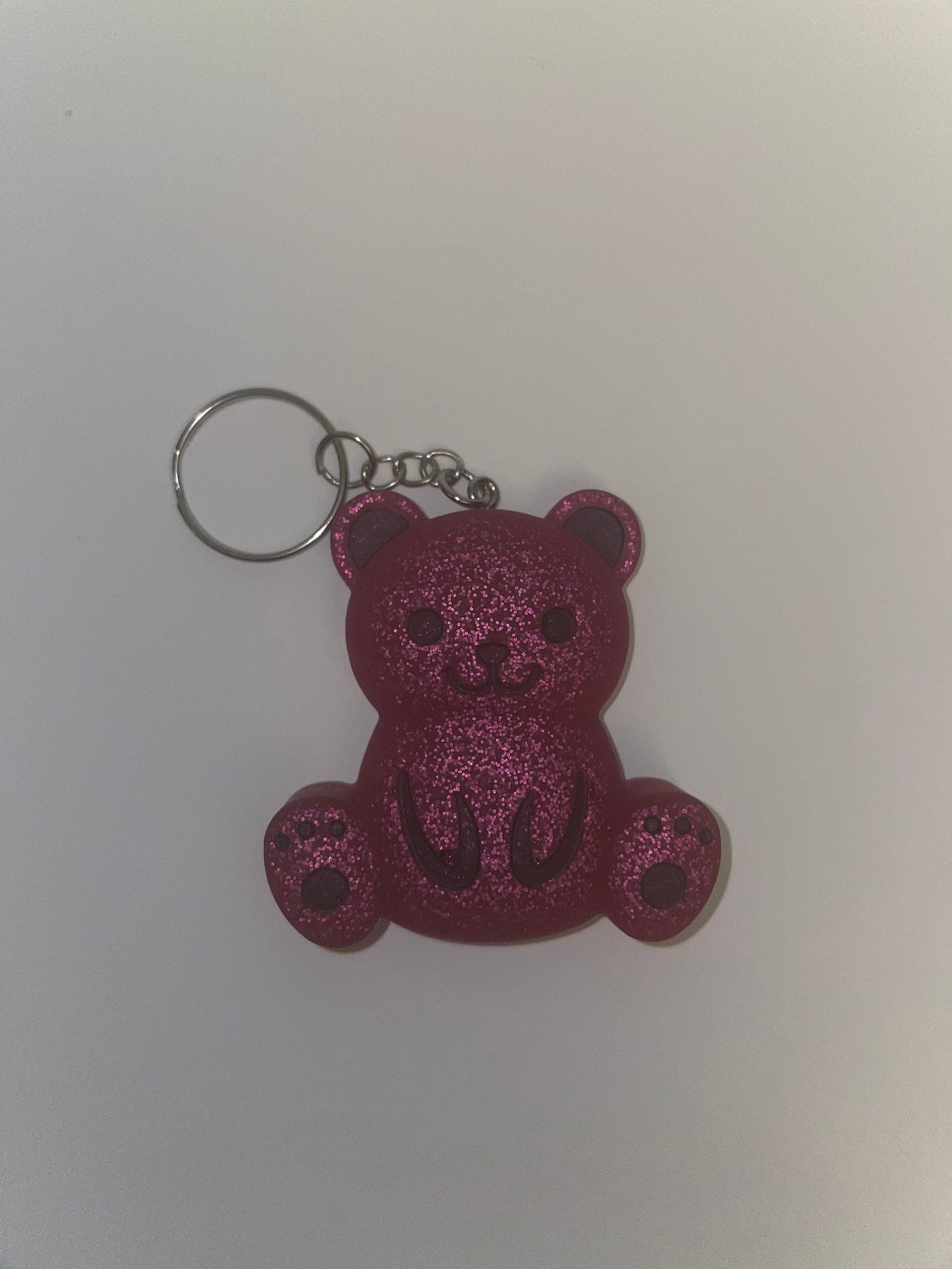 Teddy Bear Keychain// Resin Keychain// handmade Keychain// Etsy