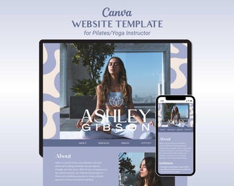 Yoga Pilates Website Template Canva: One-Page Fitness Wellness Design (PDF Guide)