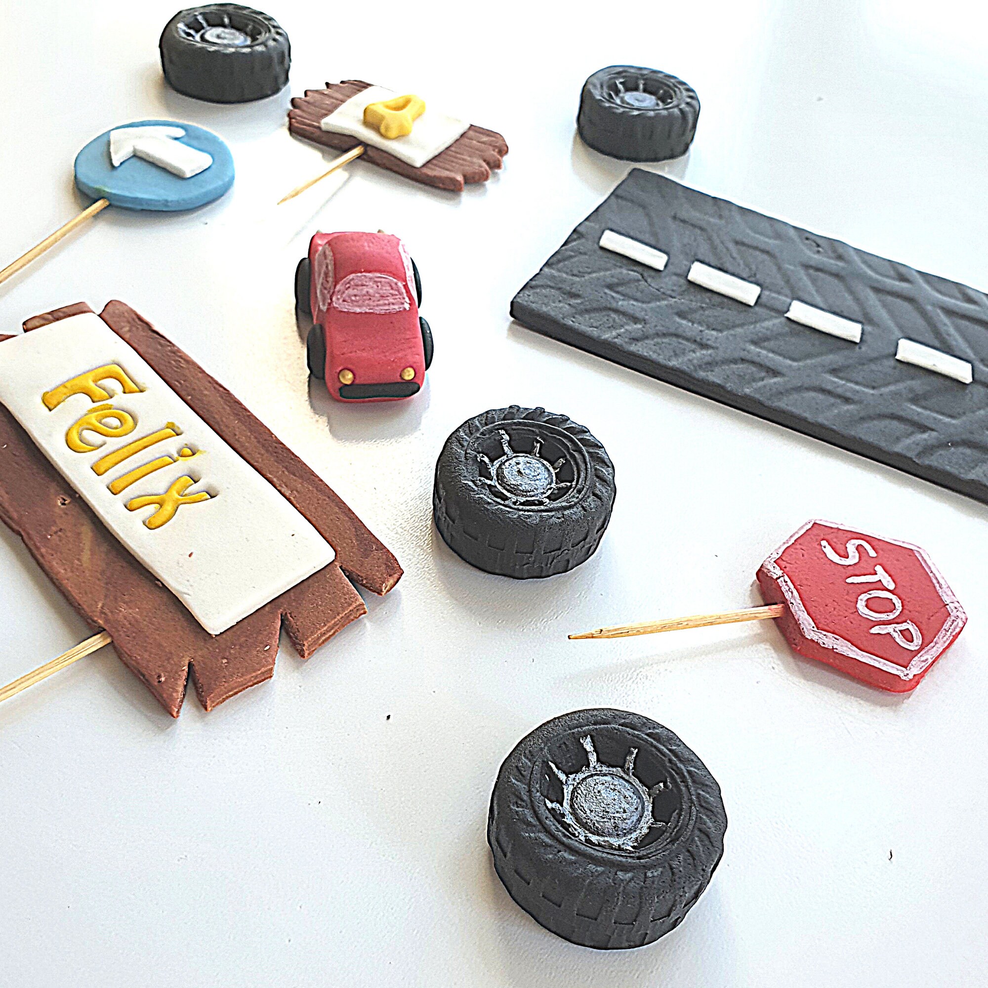 Personalised Edible Fondant Car Cake Topper Set Car Cake Etsy UK