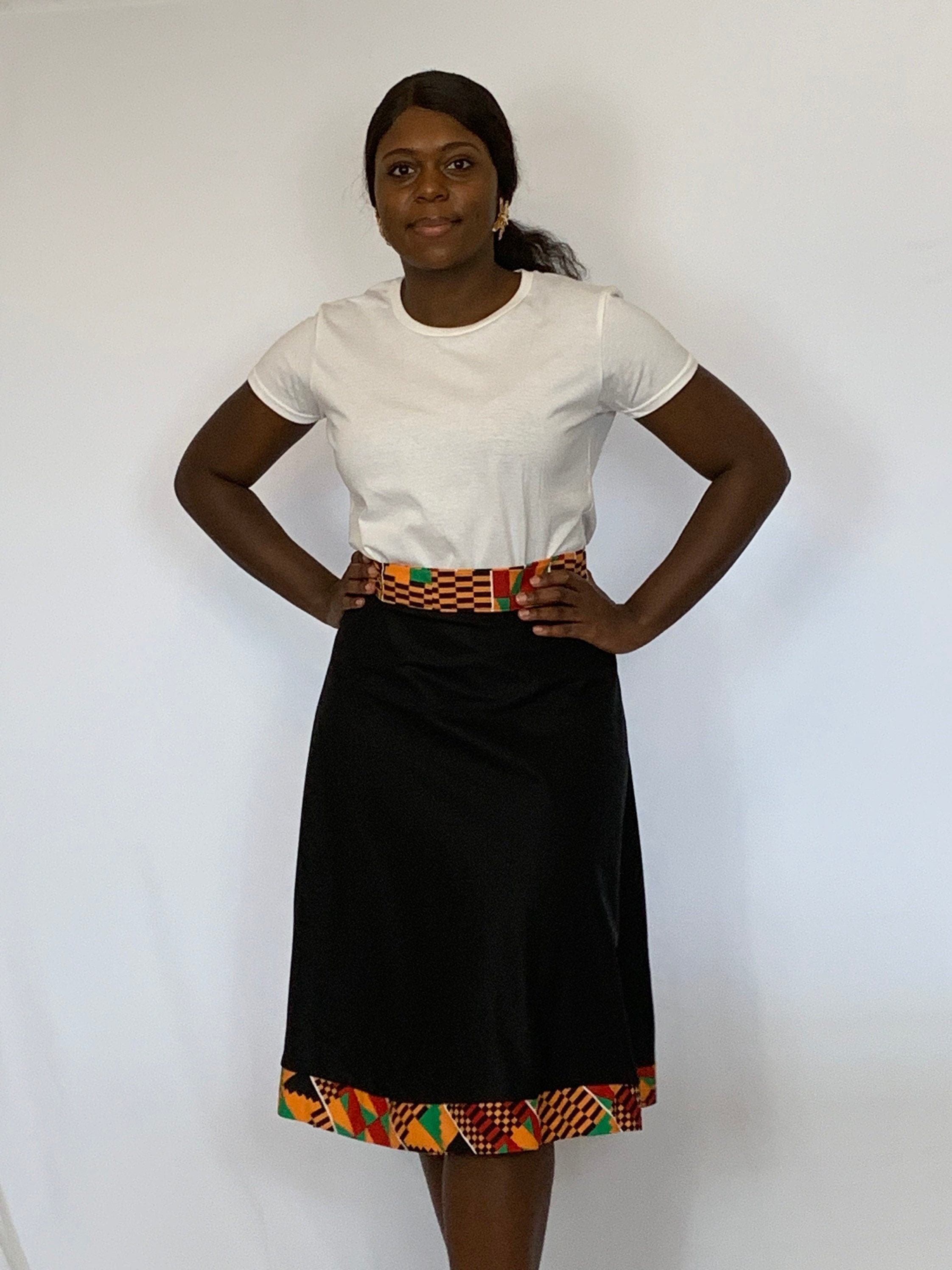 black circle skirt midi