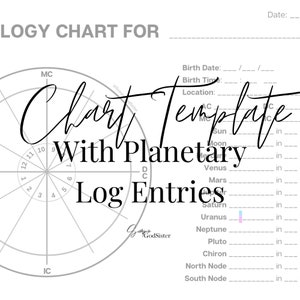 Plantilla de carta astrológica con entradas de registro planetario: minimalista