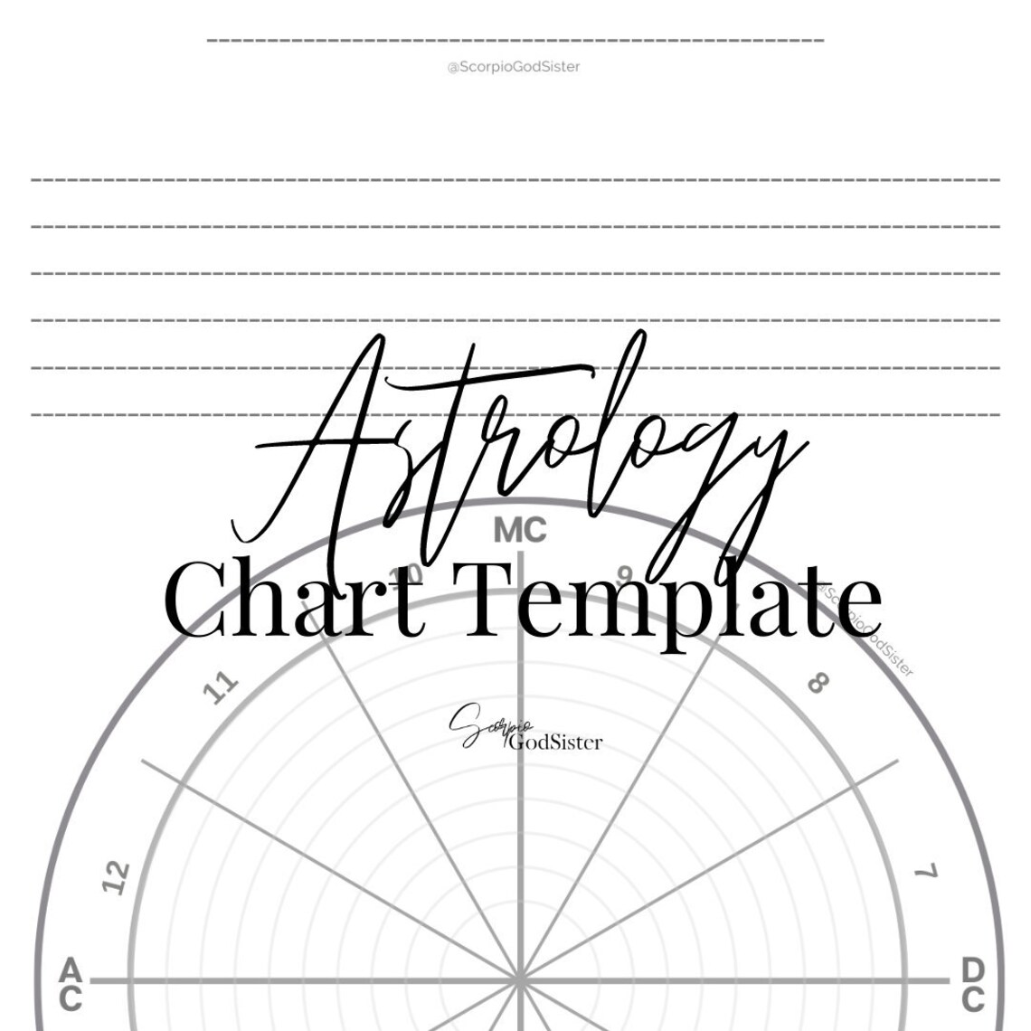 Astrology Chart Template Minimalistic | Etsy image.