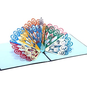 Handgemachte Schwan Pfau 3D Pop Up Karte 3D Geburtstag Popup Karte 3D Schwan Pfau Gruß popup Karte 3D Geschenk Pop Up Karte 3D Jubiläum Popup