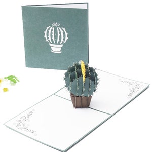 Hecho a mano planta de cactus 3D Pop Up Card 3D tarjeta de cumpleaños Popup Card 3D flor tarjeta 3D Popup Card 3D Popup Greeting Card