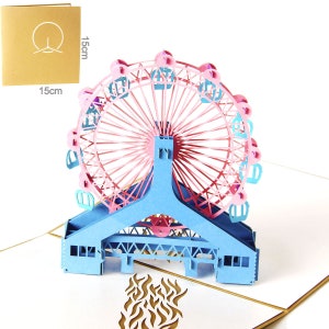 Handgemachte 3D Pop Up Karte Riesenrad 3D Geburtstagskarte Popup Karte 3D Grußkarte 3D Popup Karte 3D Popup Grußkarte