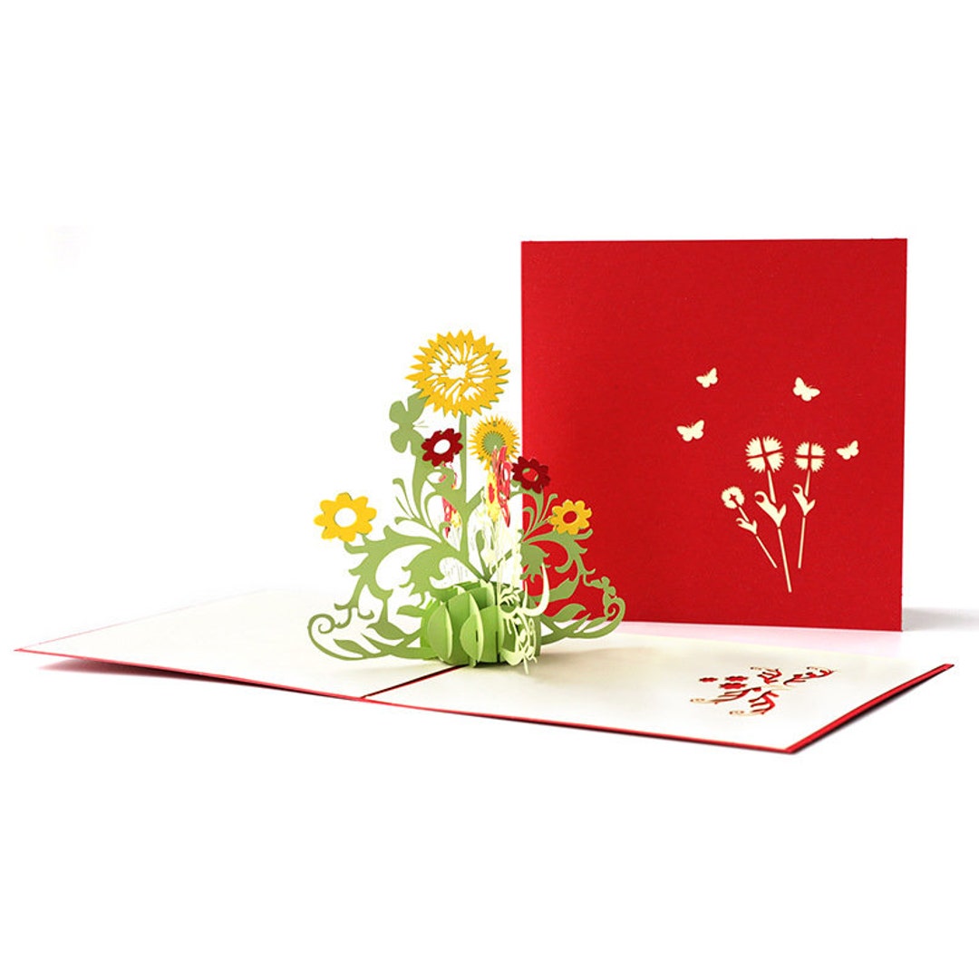 Handmade Sunflower 3D Pop up Card 3D Birthday Popup Card 3D Greeting ...