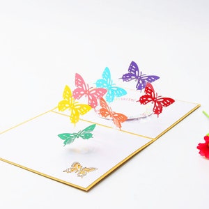 Handmade Butterfly 3D Pop up Card 3D Birthday Popup Card 3D Greeting ...