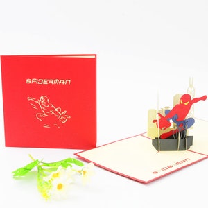 Handgemachte Spiderman 3D Pop-up-Karte 3D Wunder Popup Karte 3D Geburtstagstorte Pop-up-Karte 3D Gruß Pop-up-Karte 3D Rächer Spiderman Web-Karte