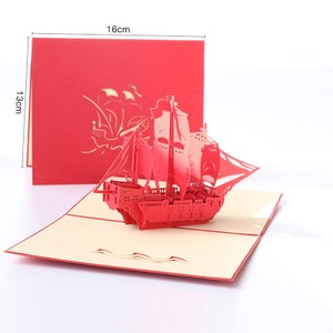 viking schip 3D Pop-up kaart 3D-schip pop-up Card 3D vaderdag Popup Card 3D Pop-up gift Card 3D Verjaardag Popup Card 3D wenskaart