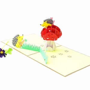 3D Erizo Día de San Valentín Pop Up Card 3D Popup Card para novia 3D Greeting Popup Card 3D pop up animal card 3d gift anniversary card