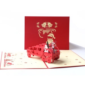 Rudolph père Noël traîneau noël 3D Pop Up Card 3D Anniversaire Popup Card 3D Joyeux Noël Popup Card 3D Popup carte cadeau jour de Noël