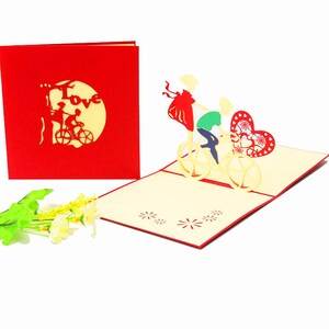 3D Pärchen Valentinstag Pop Up Karte 3D Popup Karte für Freundin 3D Gruß Popup Karte 3D Pop Up Tier Karte 3D Geschenk Jahrestag Karte