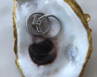 Oyster Shell Ring Dish • Trinket Dish • Coastal Gift • Wedding Favor • Shower/Bridesmaid Gift