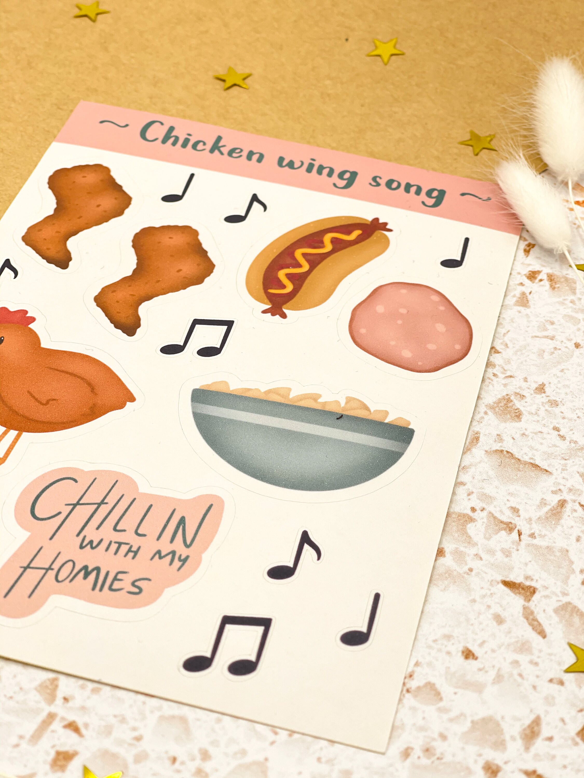 Chicken Wing Song Sticker Sheet Etsy