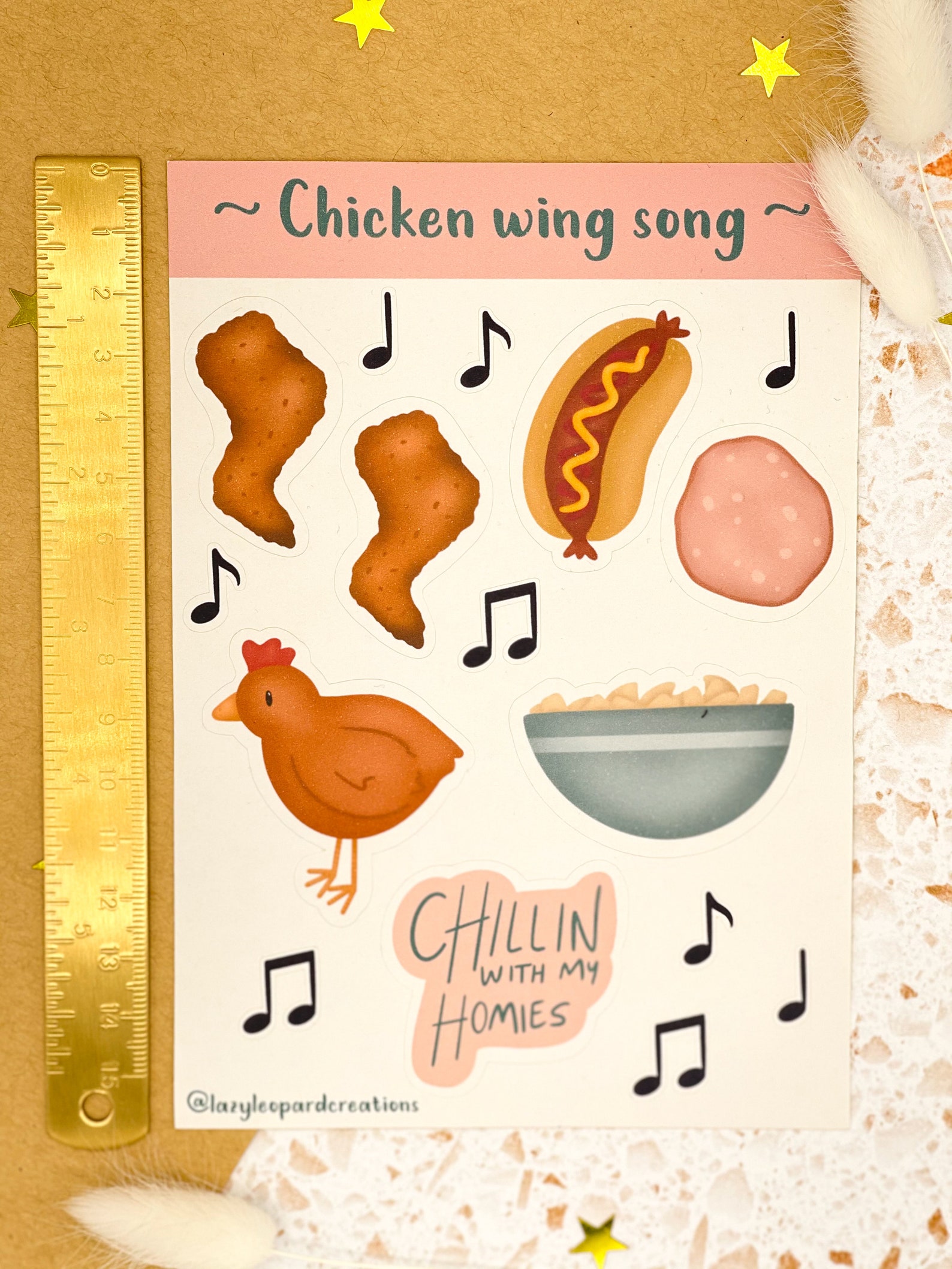 Chicken Wing Song Sticker Sheet Etsy