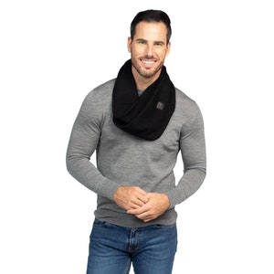 Black Pure Cashmere Open Scarf for Men and Women image 3