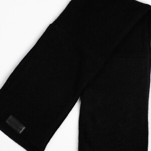 Black Pure Cashmere Open Scarf for Men and Women image 5