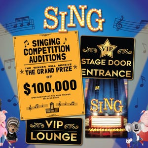 Sing Movie Singing Competition Auditions Grand Prize 100,000 Flyer - Digital Download - Sing Birthday Party - Birthday Party Decorations