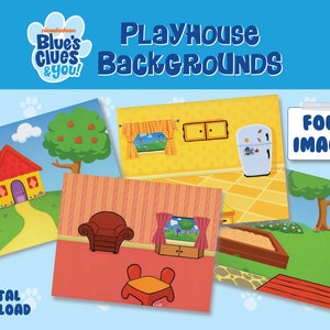 Blue's Clues and You Play House Backgrounds - Digital Download