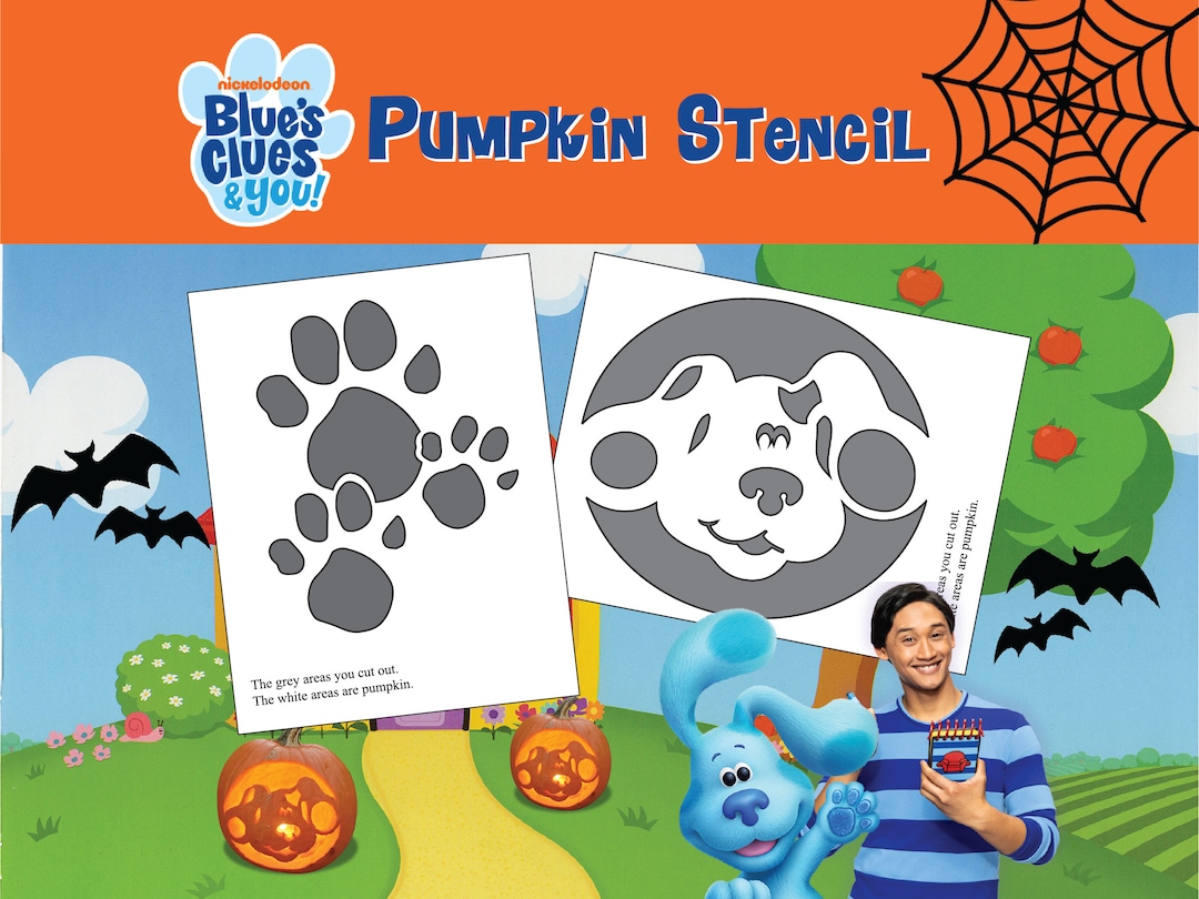 Blue's Clues and You Pumpkin Carving Stencil Template