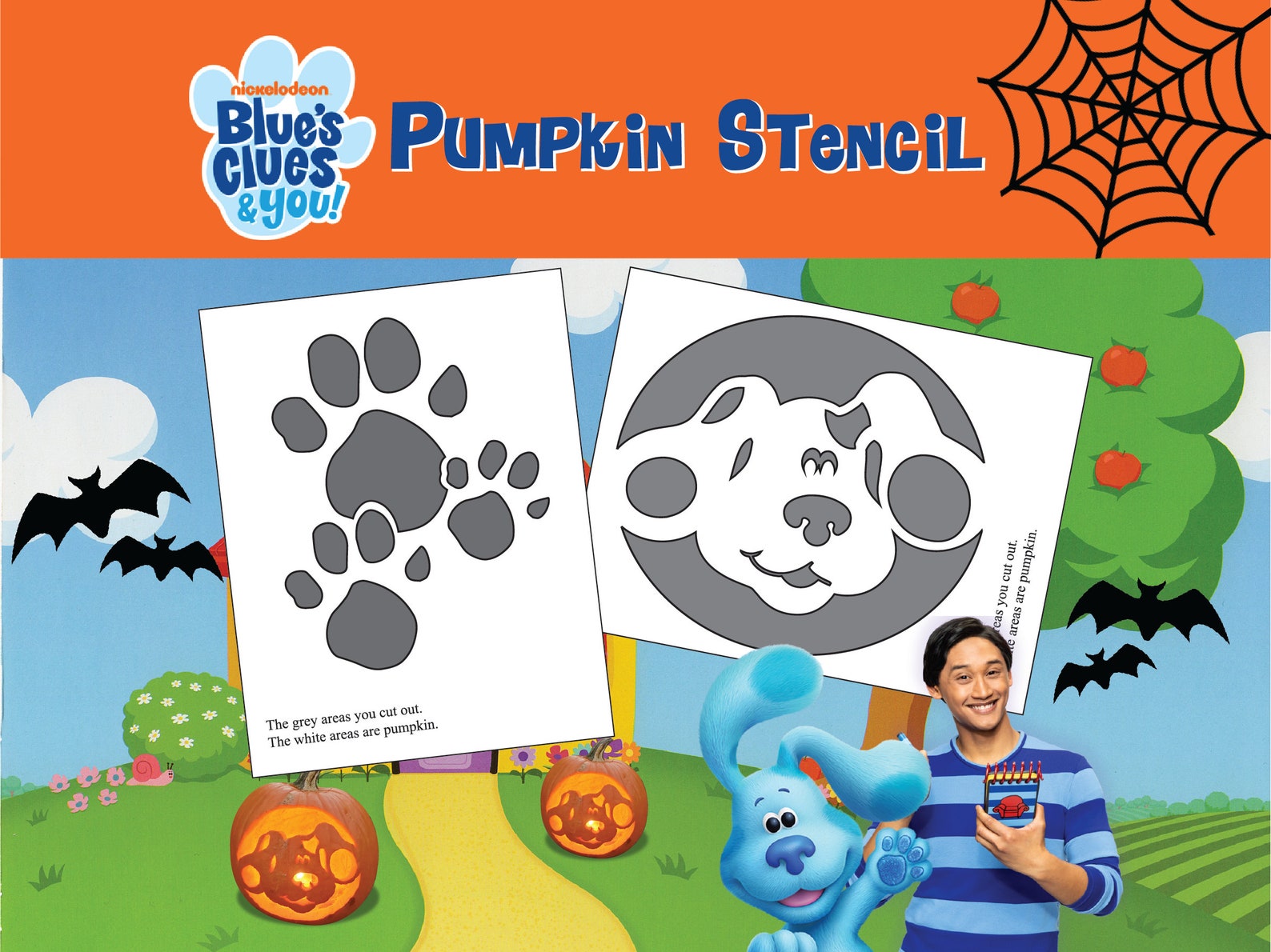 blue-s-clues-pumpkin-carving-stencil-template-printable-etsy