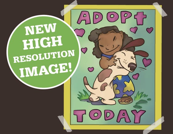 少女と犬の絵画のレプリカ（ポスター） 青いエイリアン犬とハワイの少女の映画ポスターレプリカ - デジタル