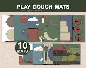 Printable Play Dough Mat - Playdough Sensory Fine Motor Skills Activity