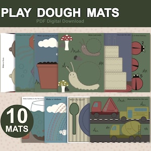 Printable Play Dough Mat - Playdough Sensory Fine Motor Skills Activity