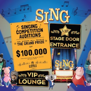 Sing Movie Singing Competition Auditions Grand Prize 100,000 Flyer - Digital Download - Sing Birthday Party - Birthday Party Decorations
