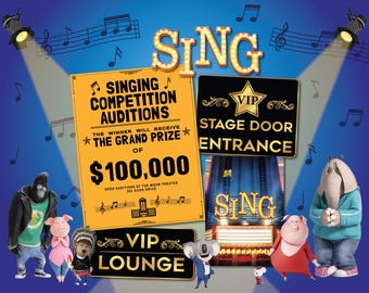 Singing Movie Sing Competition Auditions Grand Prize 100,000 Flyer - Digital Download - Sing Birthday Party - Birthday Party Decorations