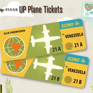 Up Paradise Falls Venezuela Plane Tickets Digital Download Print At Home