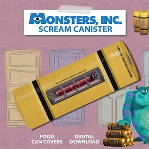 Chips Can Scream Canister for Monsters Birthday Party - Digital Download - Chips Can Covers