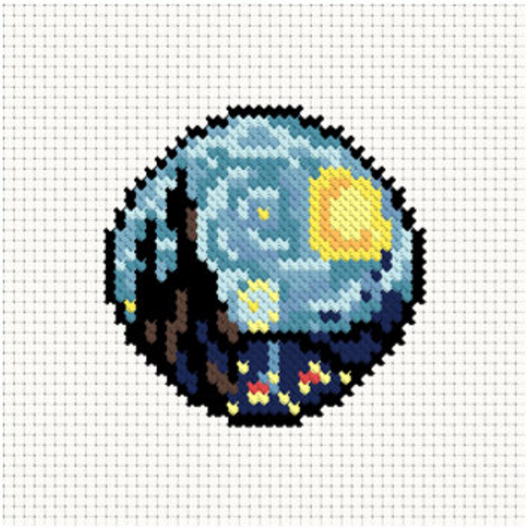 Starry Night Cross Stitch Downloadable Pattern - Etsy